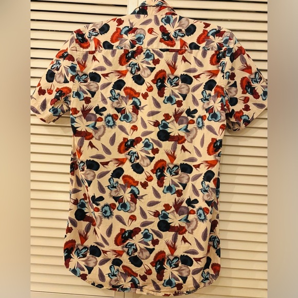 Saturdays Surf NYC Short Sleeve Button Up Print Shirt Size Small - Picture 2 of 4